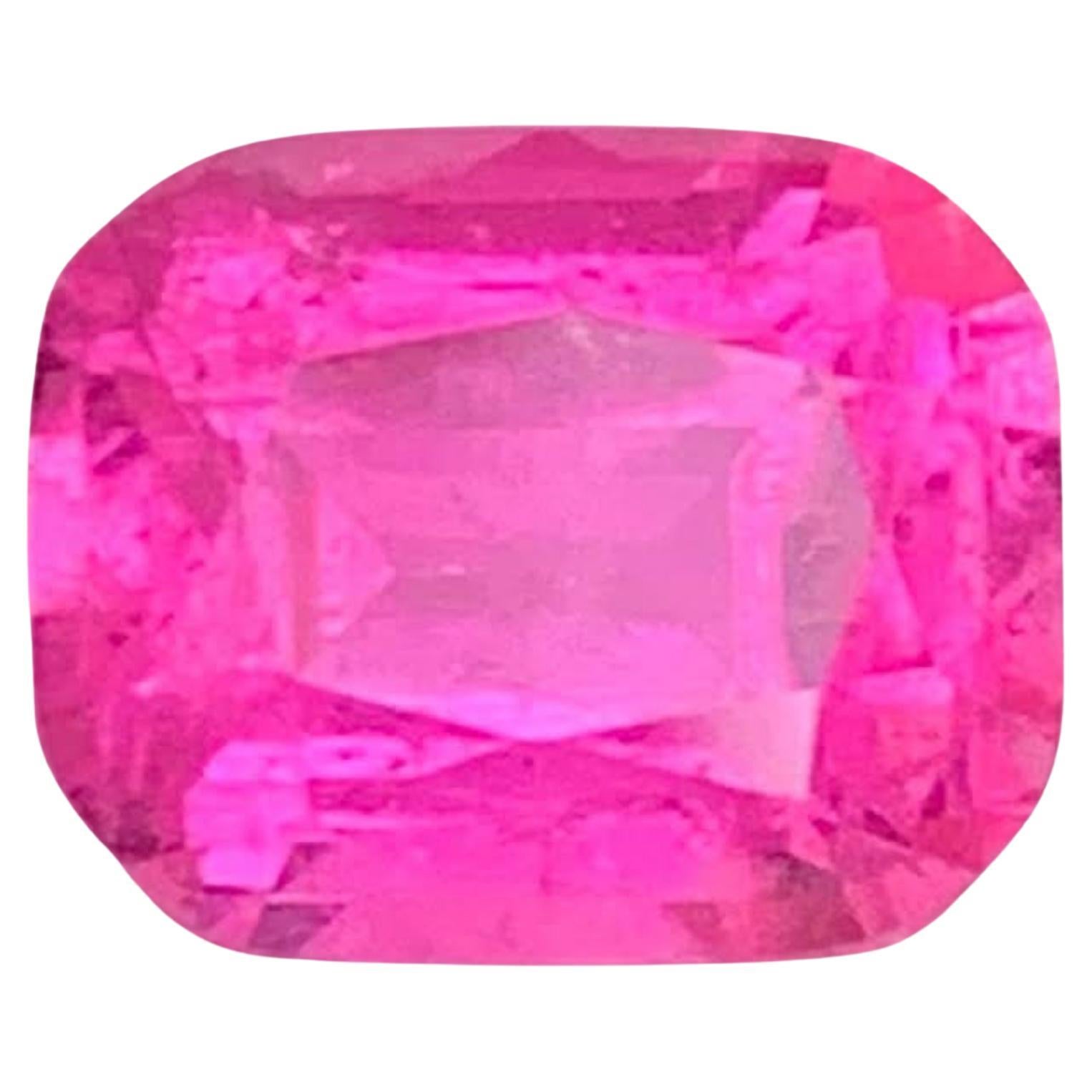 1,80 carati di tormalina rosa calda naturale sfusa con taglio a cuscino Gemma afgana