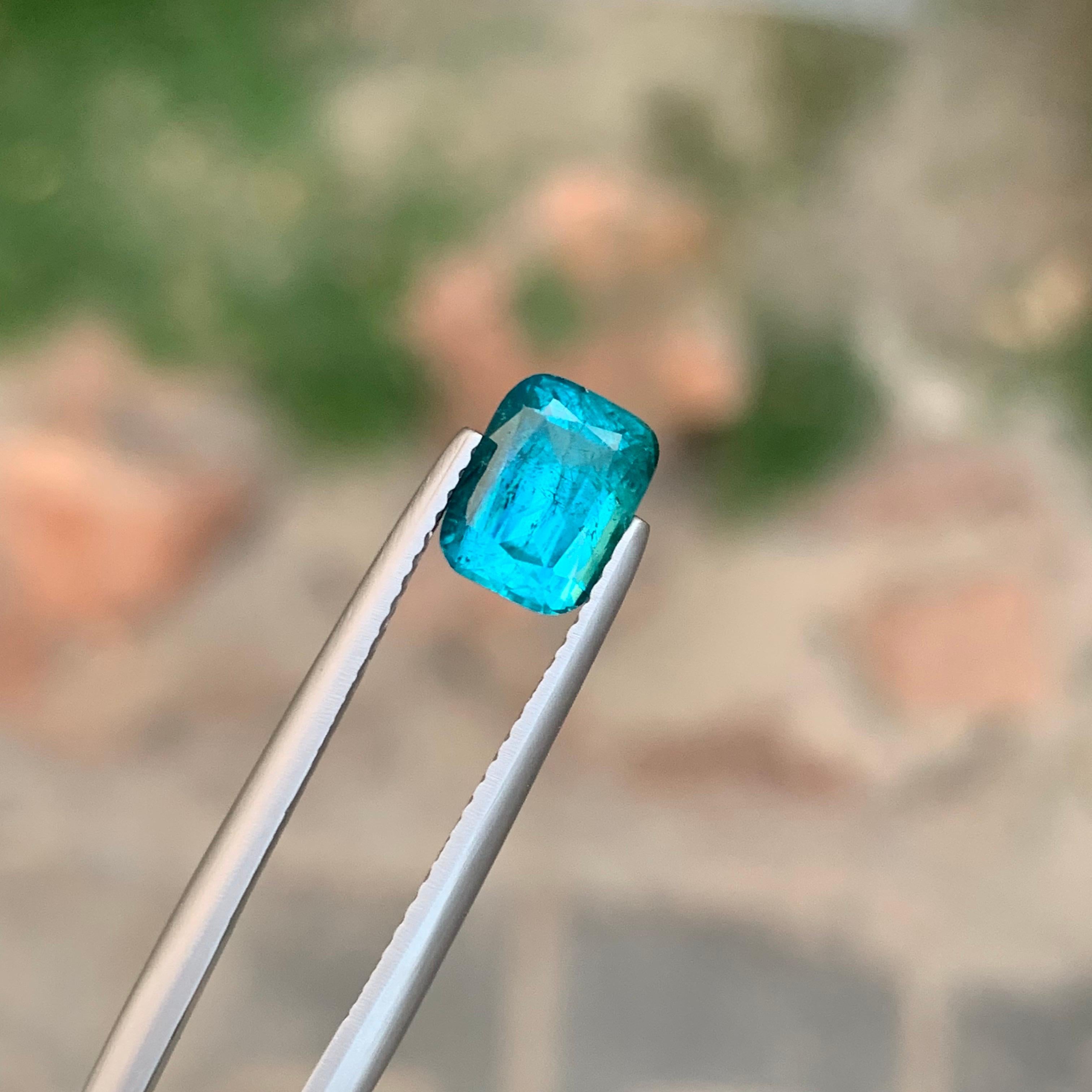 1.80 Carat Natural Loose Lagoon Tourmaline Cushion Shape Gemstone For Sale 4