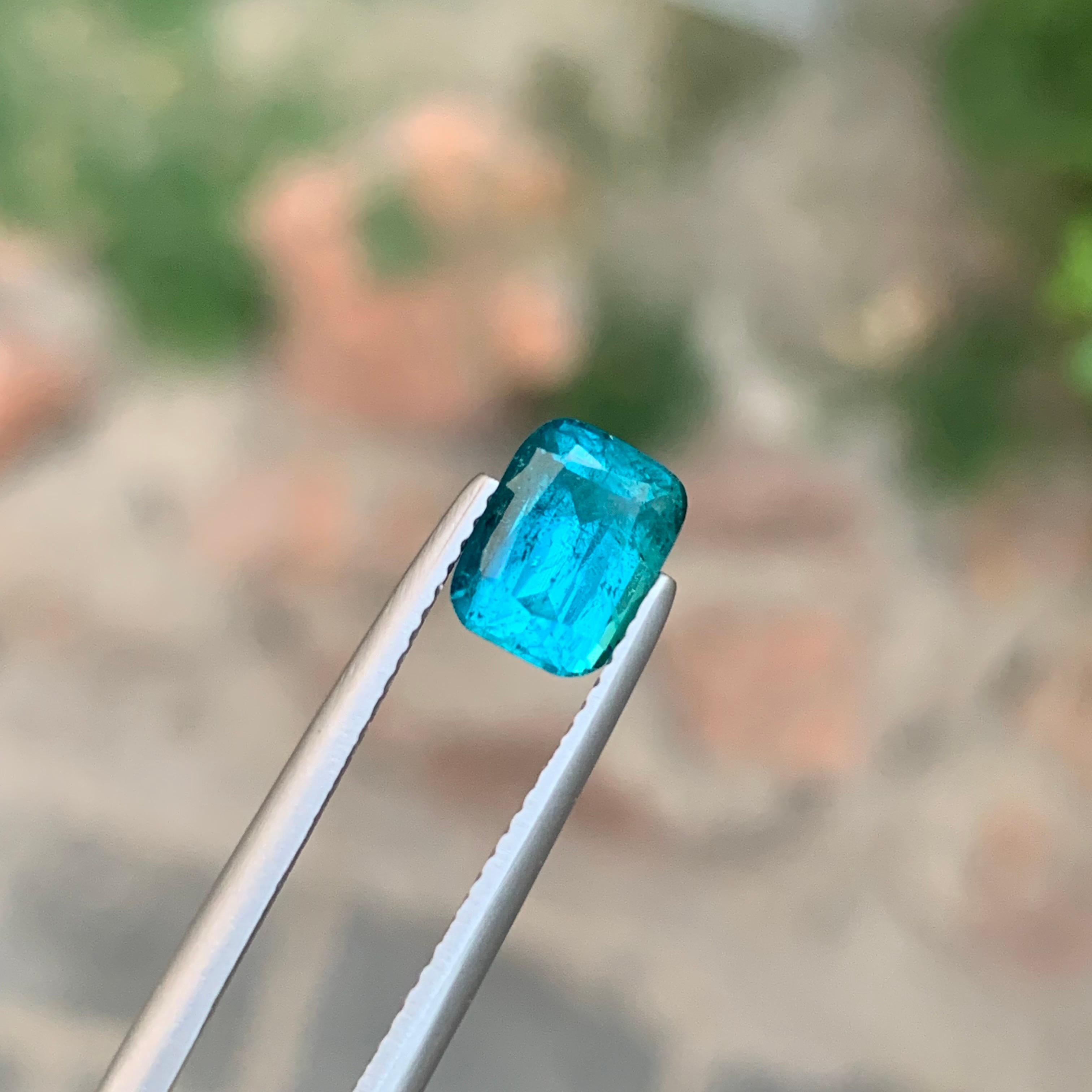 1.80 Carat Natural Loose Lagoon Tourmaline Cushion Shape Gemstone In New Condition For Sale In Peshawar, PK