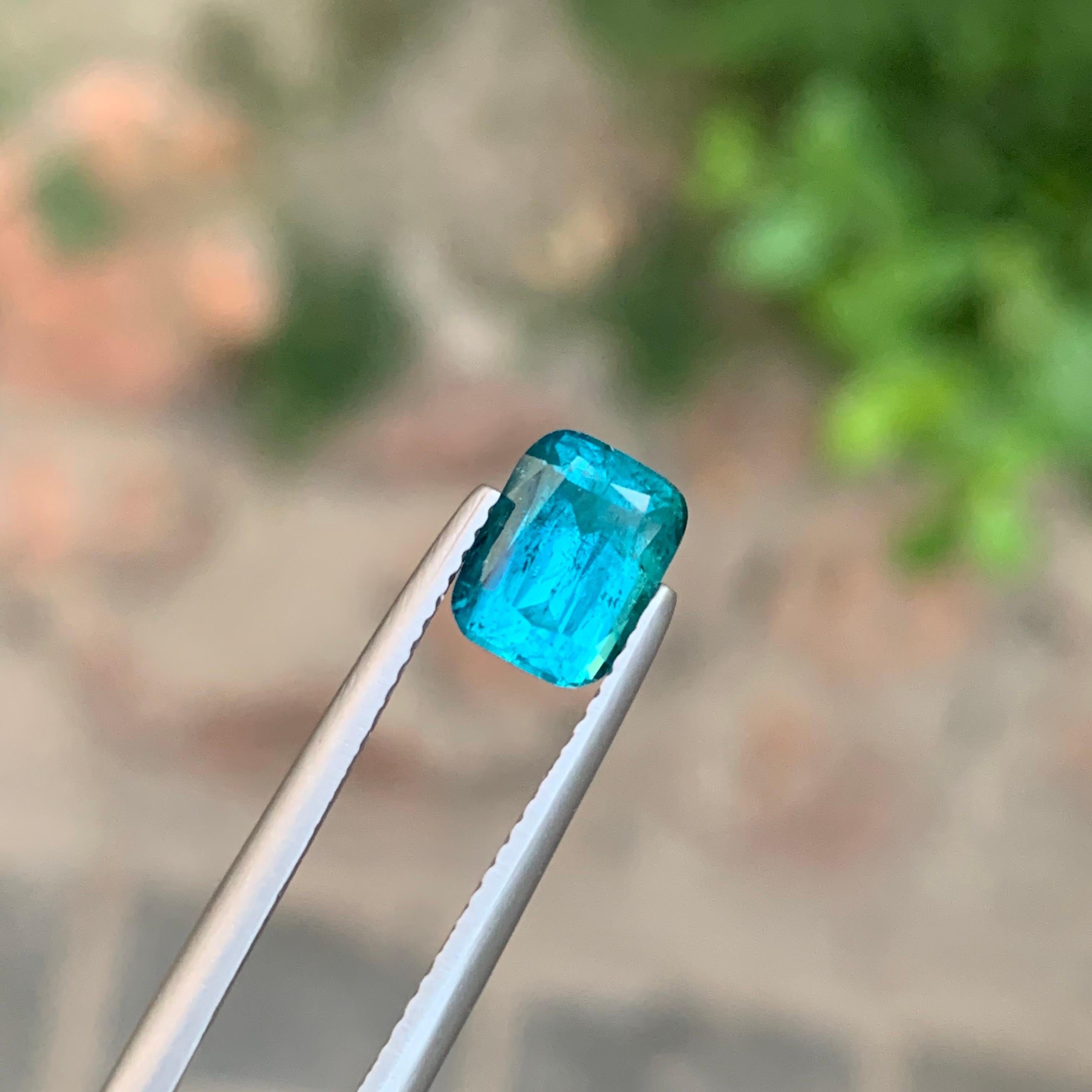 1.80 Carat Natural Loose Lagoon Tourmaline Cushion Shape Gemstone For Sale 1