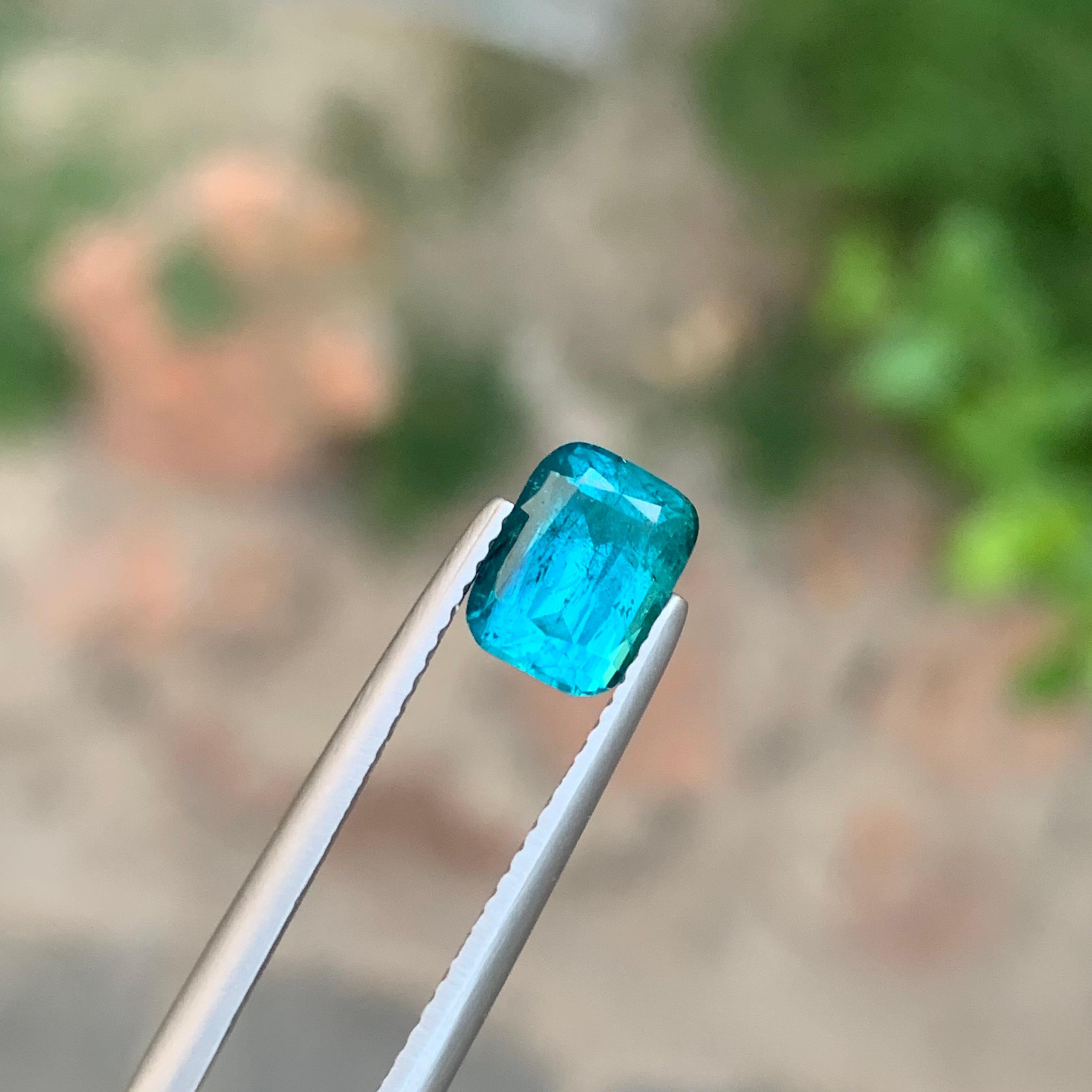 1.80 Carat Natural Loose Lagoon Tourmaline Cushion Shape Gemstone For Sale 2