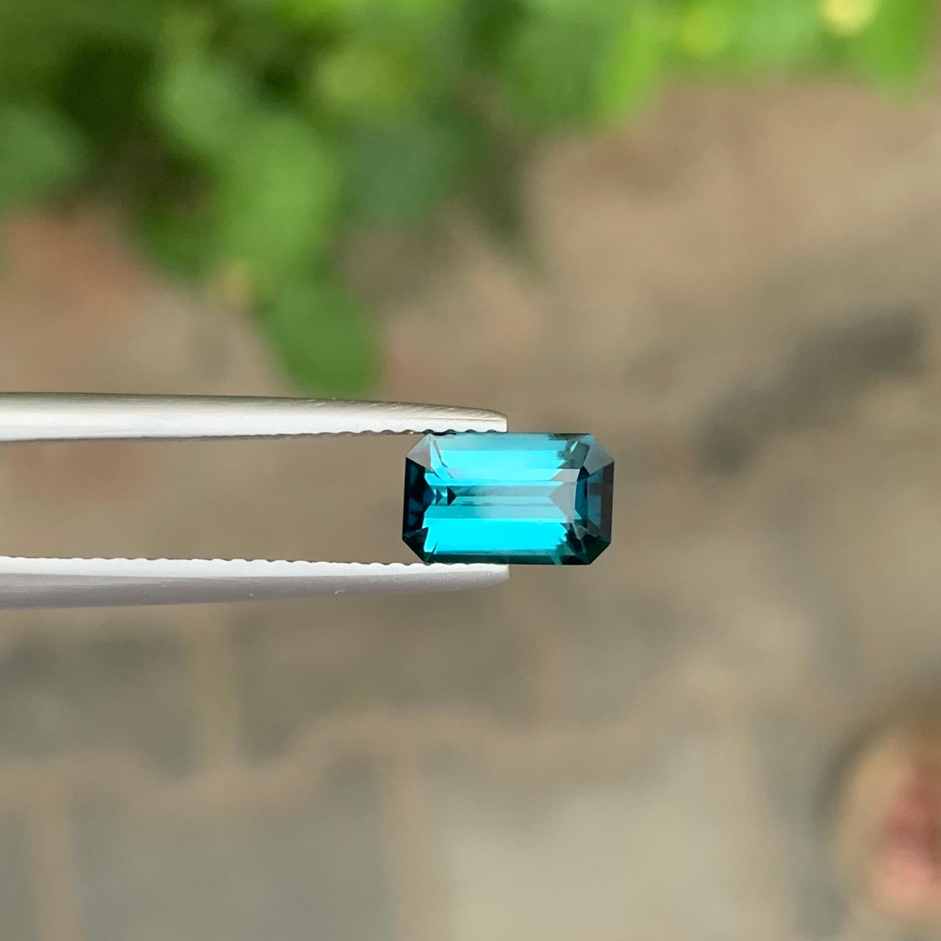 1.80 Carat Natural Loose Lagoon Tourmaline Emerald Shape Gemstone For Sale 1