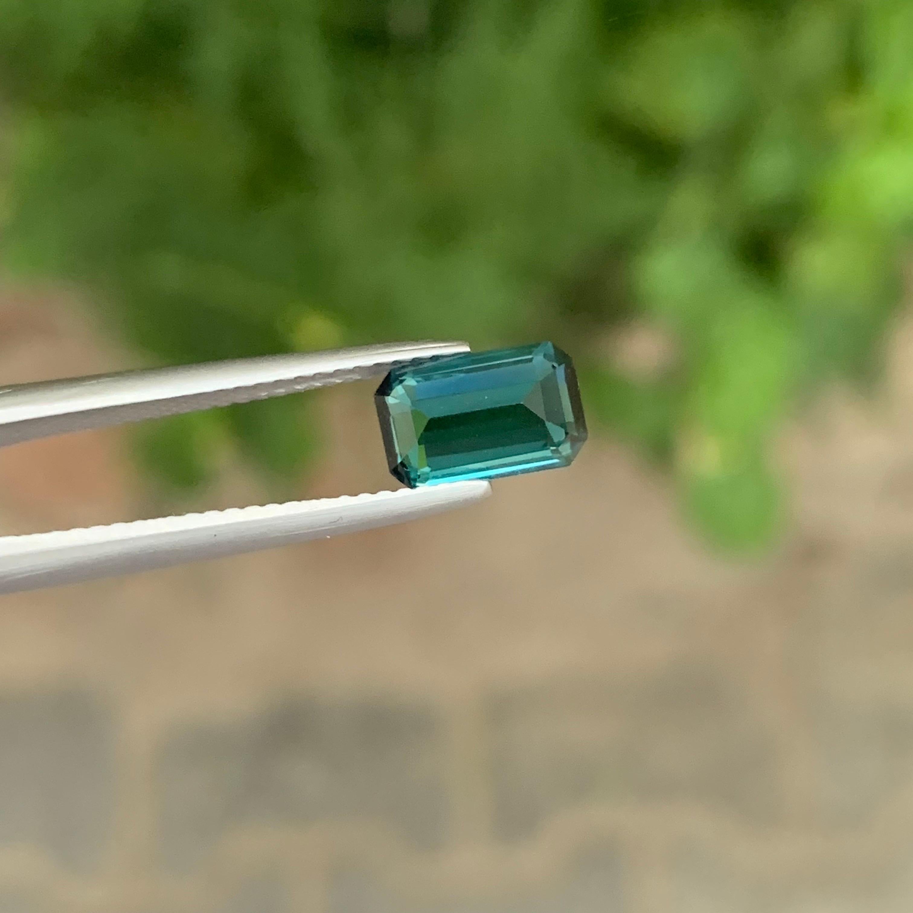 1.80 Carat Natural Loose Lagoon Tourmaline Emerald Shape Gemstone For Sale 3
