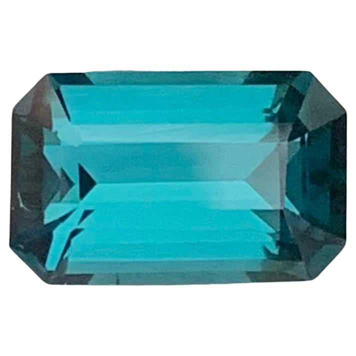 1.80 Carat Natural Loose Lagoon Tourmaline Emerald Shape Gemstone For Sale