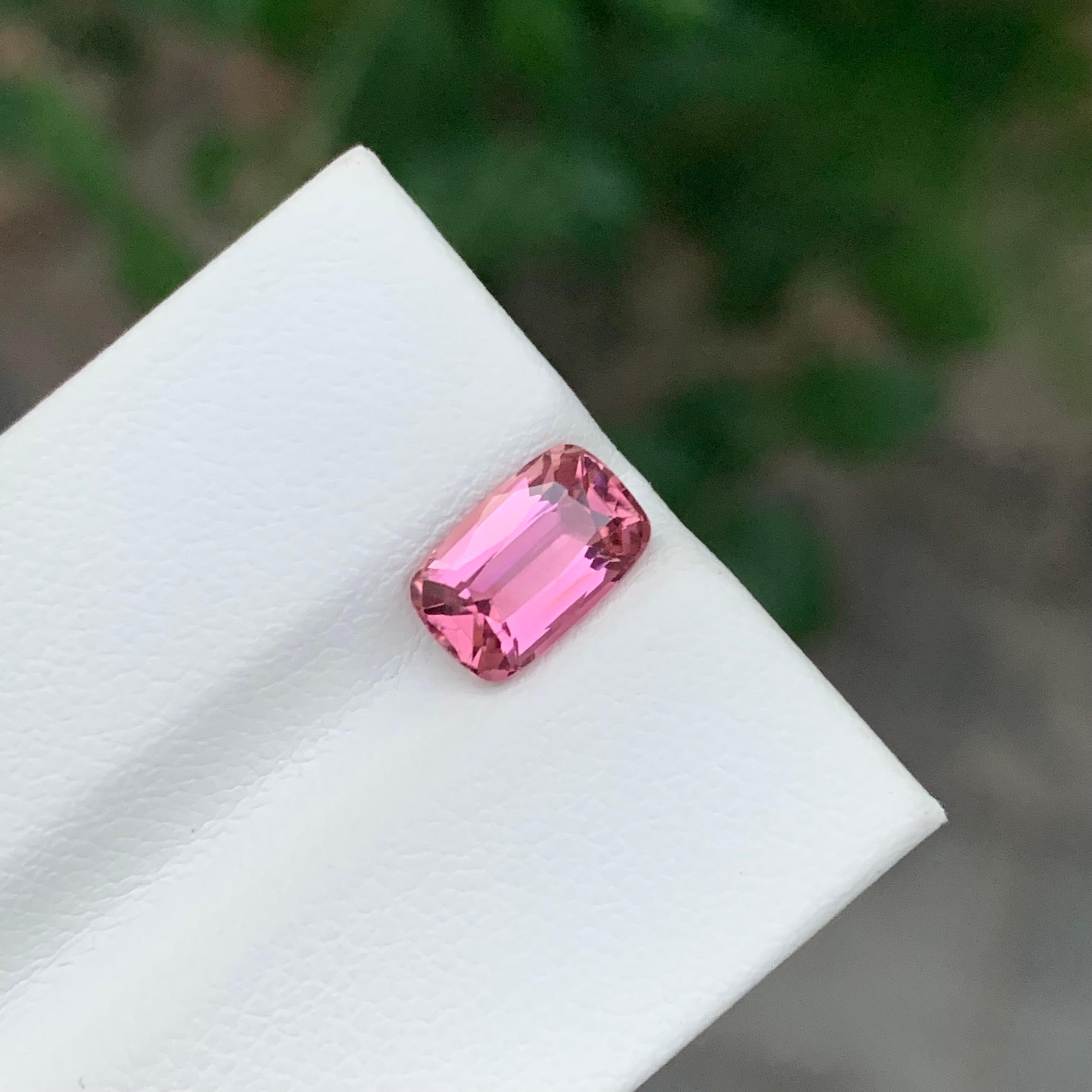 Cushion Cut Stunning 1.80 Carats Natural Loose Pink Tourmaline For Sale