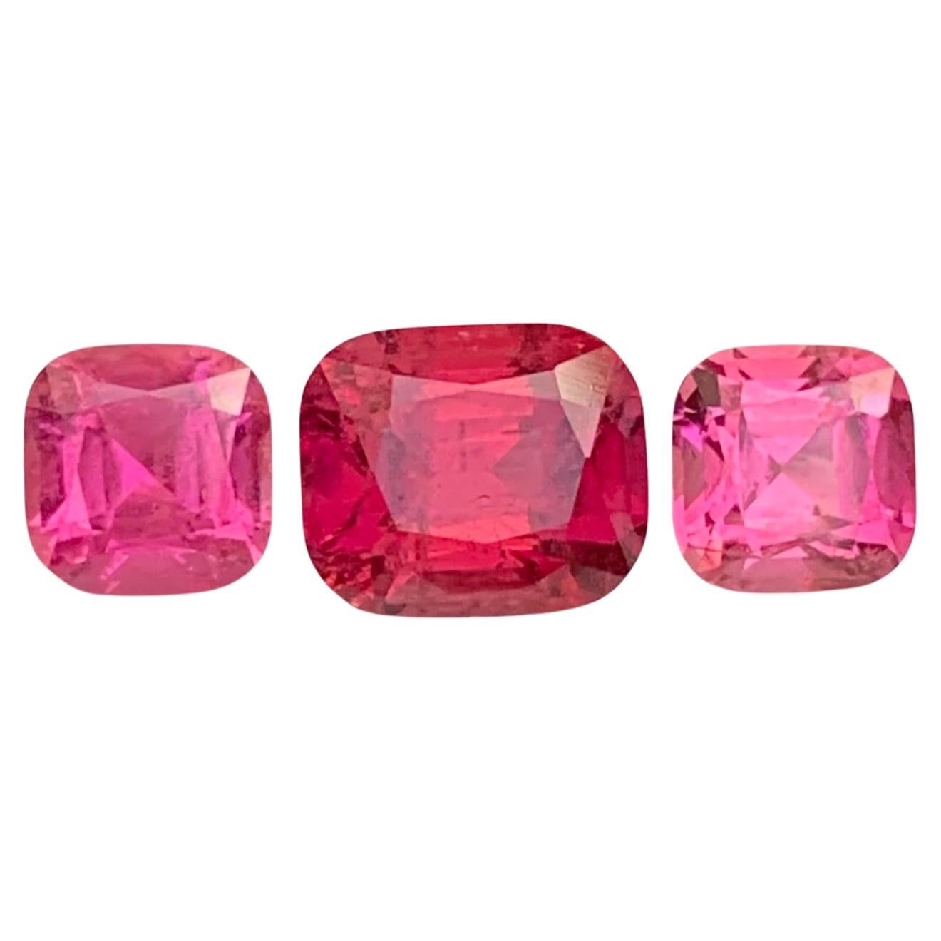1.80 Carat Natural Loose Pink Tourmaline Jewellery Set Cushion Shape