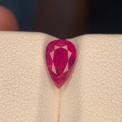 1.80 Carat Natural Loose Pinkish Red Ruby Stone Pear Cut Afghan Gemstone