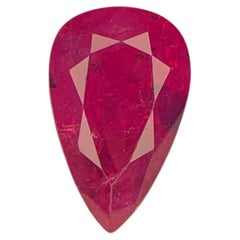 1.80 Carat Natural Loose Pinkish Red Ruby Stone Pear Cut Afghan Gemstone