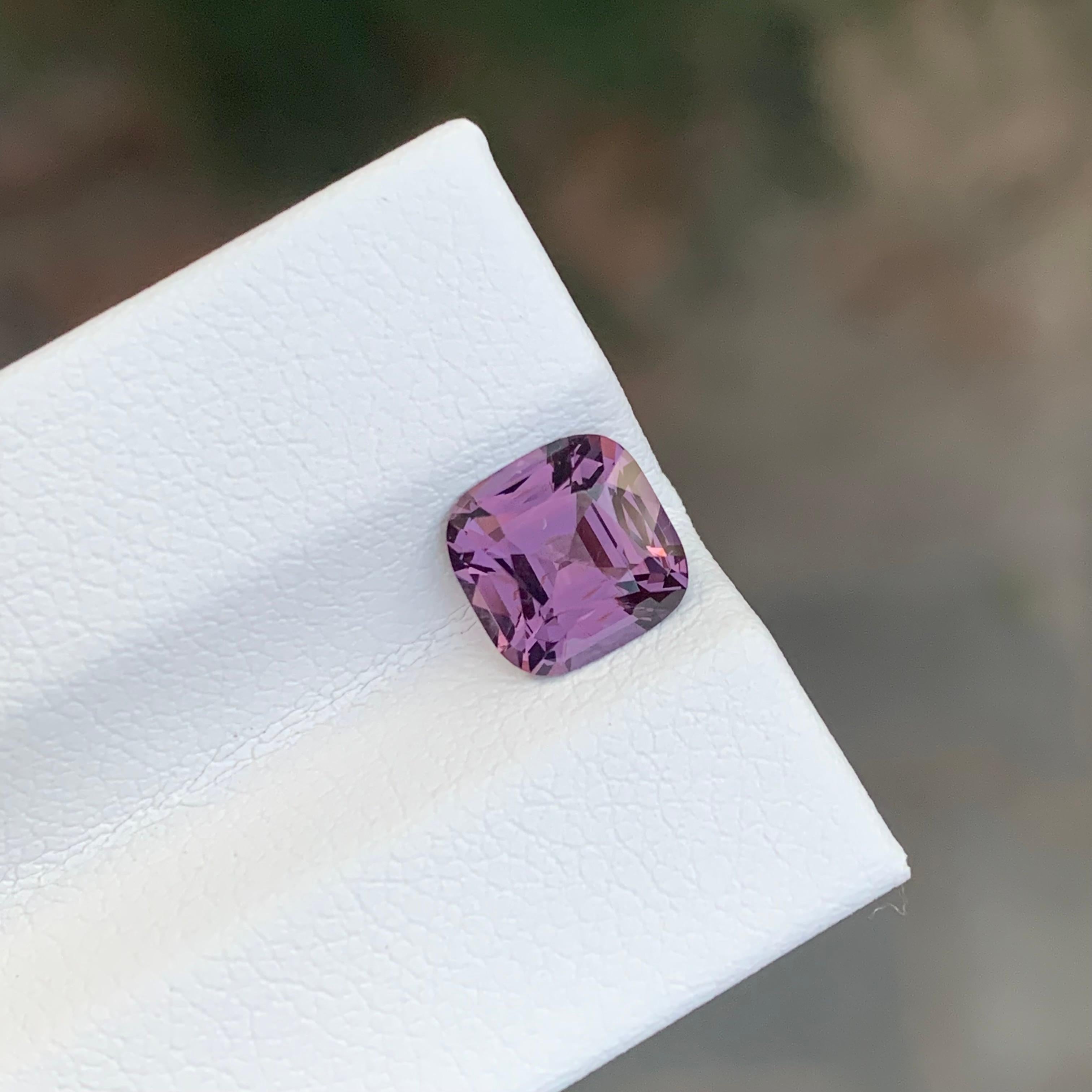 Cushion Cut 1.80 Carat Natural Loose Purple Spinel Cushion Shape Gemstone For Sale