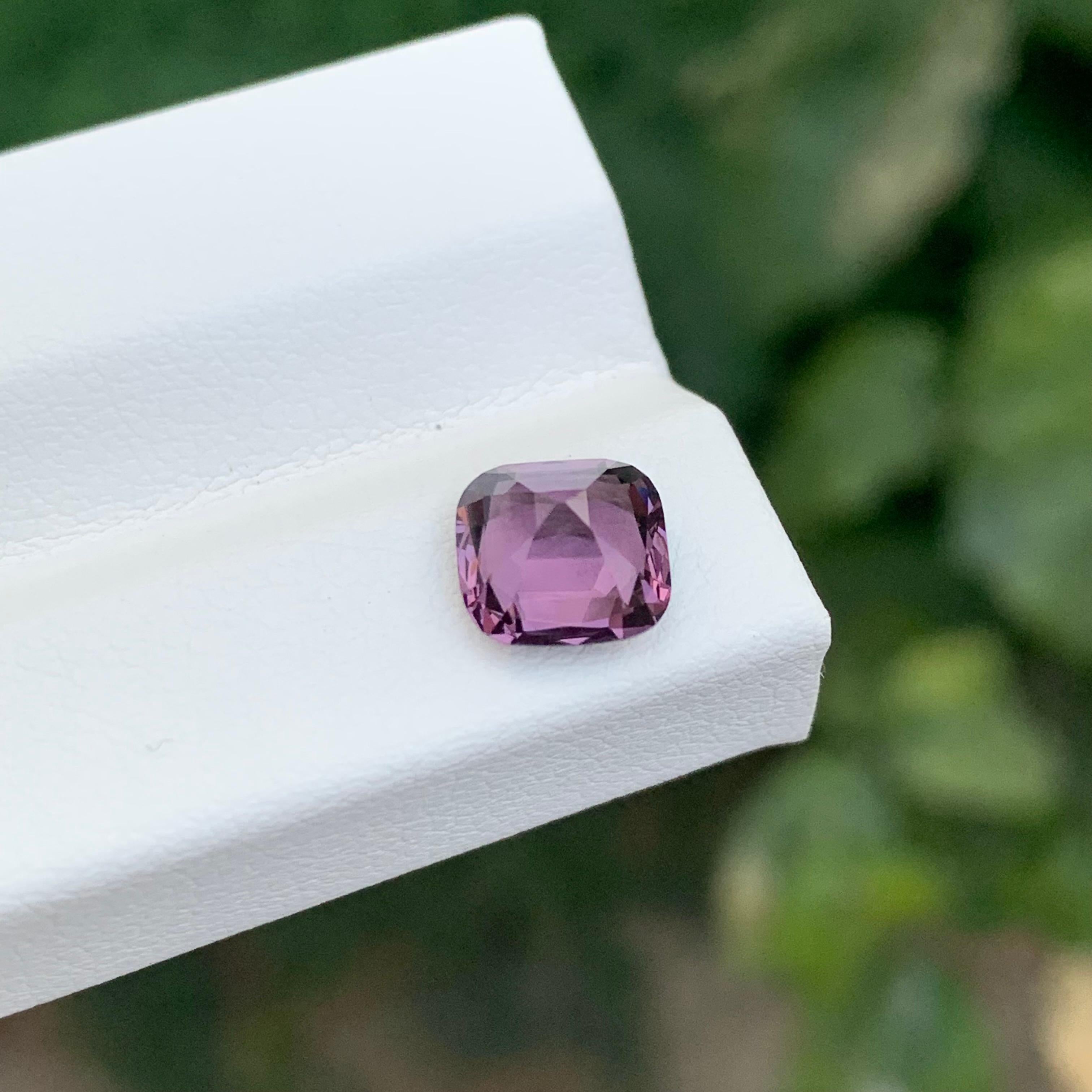 1.80 Carat Natural Loose Purple Spinel Cushion Shape Gemstone For Sale 1