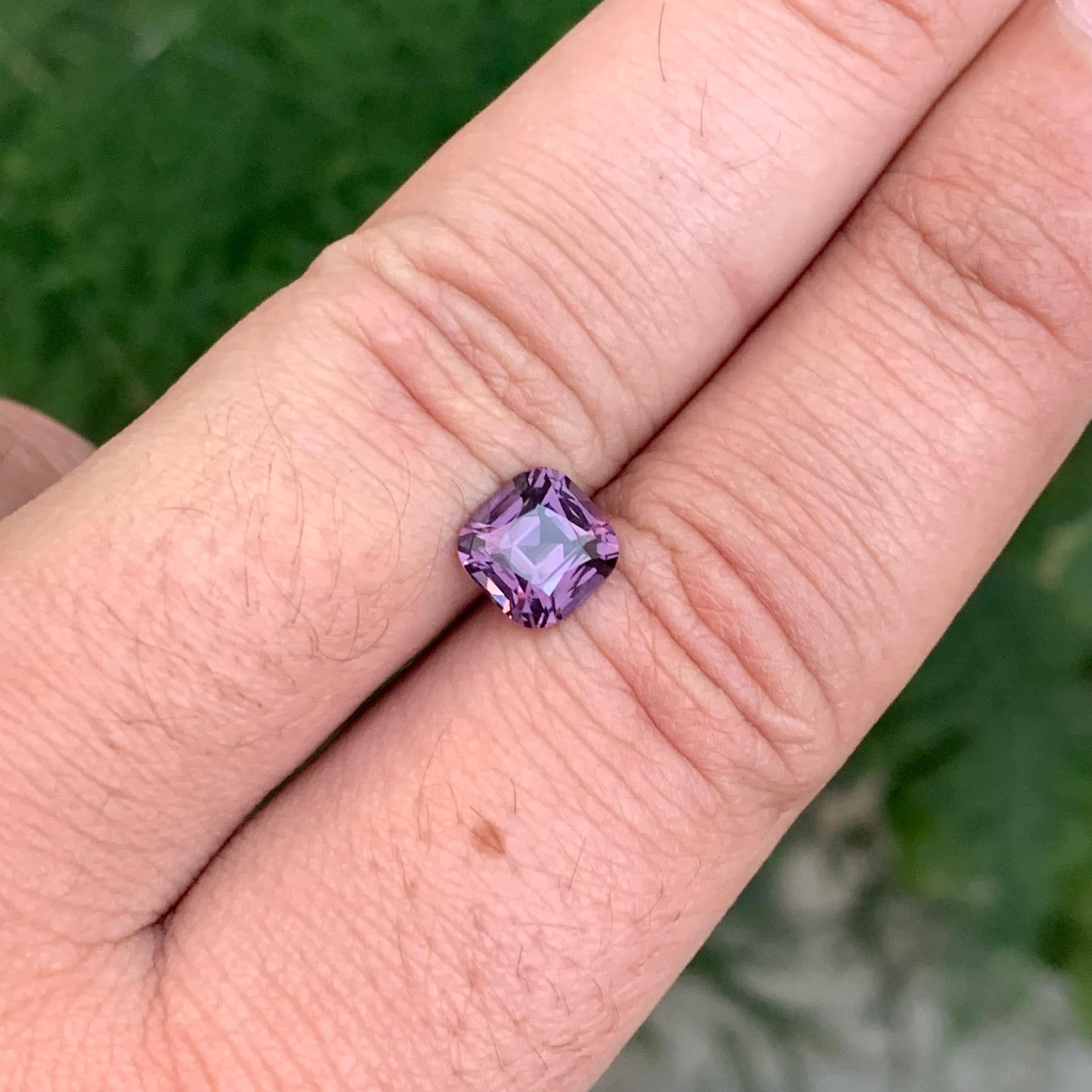 1.80 Carat Natural Loose Purple Spinel Cushion Shape Gemstone For Sale 2