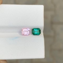 1.80 Carat Natural Loose Reverse Color Tourmaline Pair Afghan Gemstones