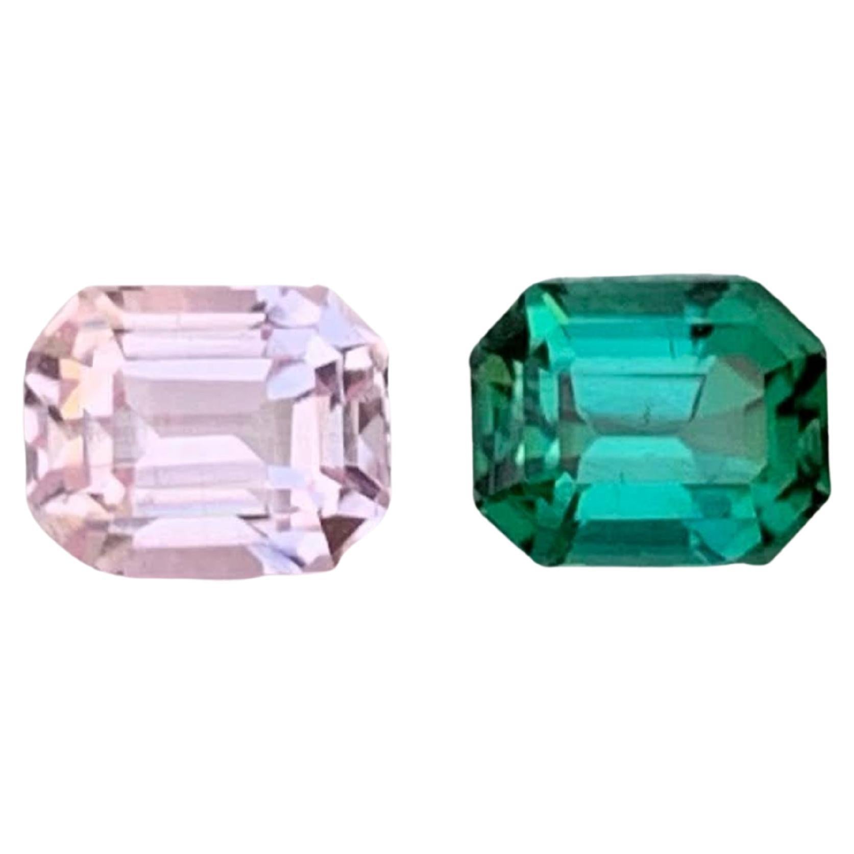 1.80 Carat Natural Loose Reverse Color Tourmaline Pair Afghan Gemstones For Sale