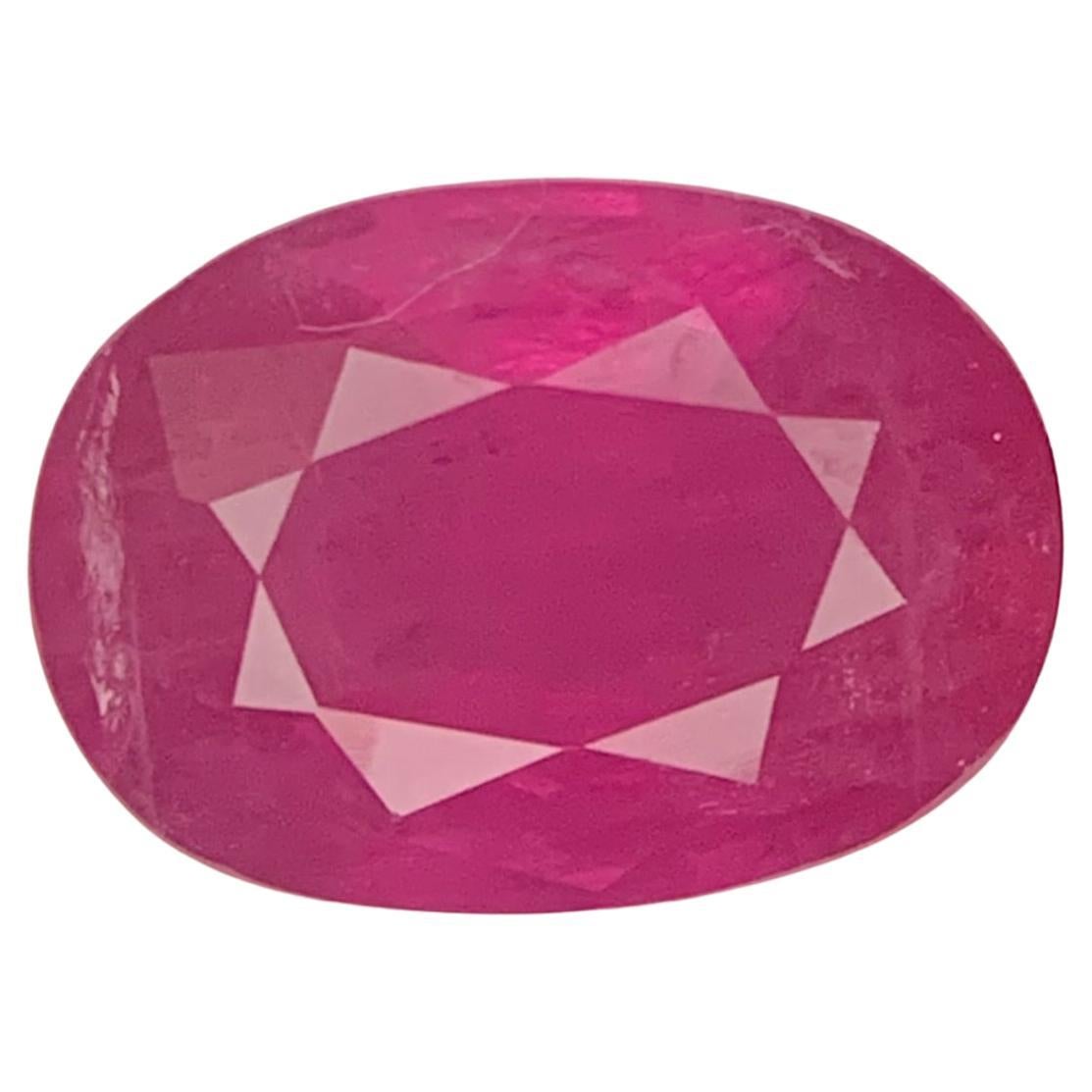 1.80 Carat Natural Loose Ruby Oval Shape Gemstone From Afghanistan For Sale