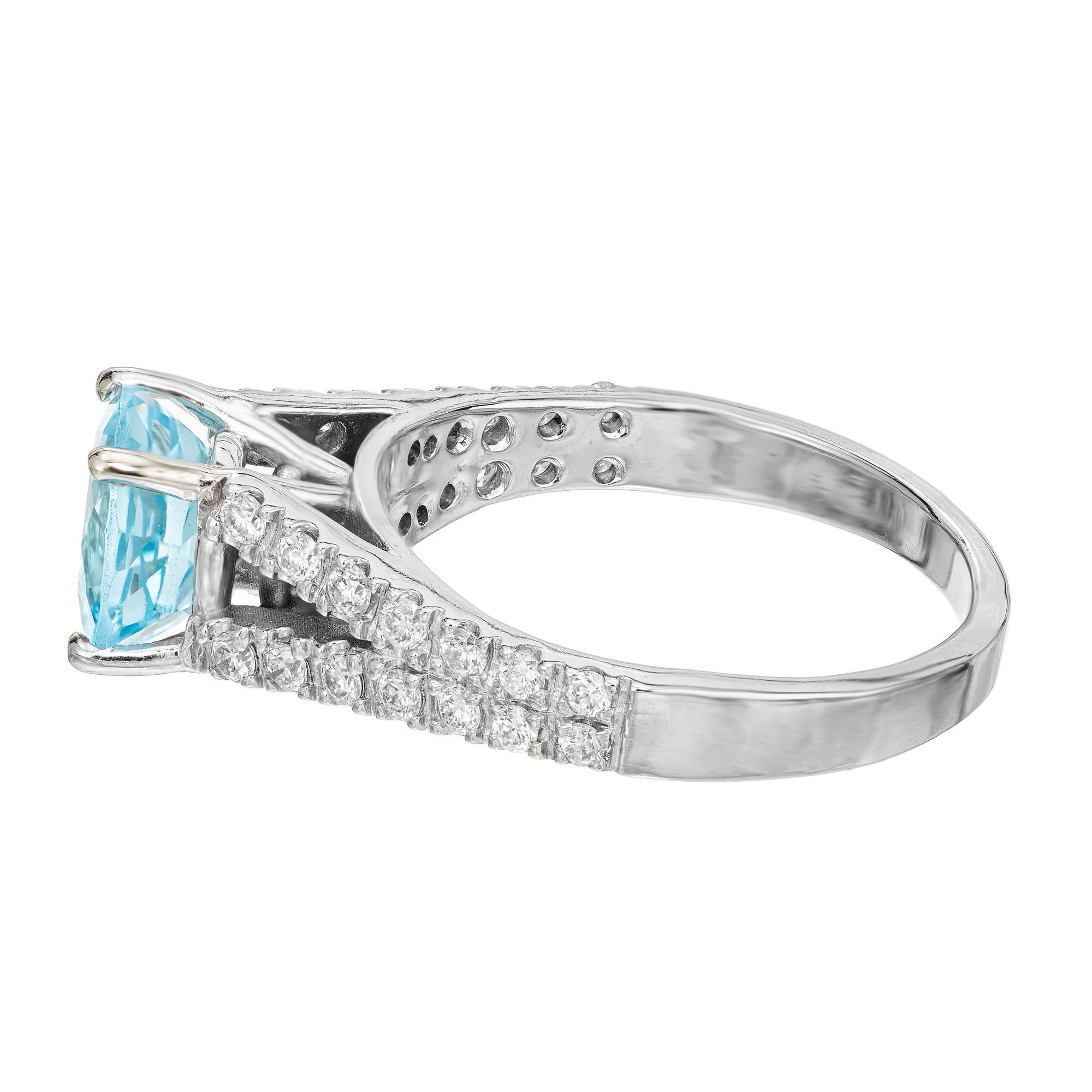 aqua diamond engagement ring