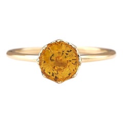 Ring mit natürlichem Saphir aus 14 Karat Gelbgold 