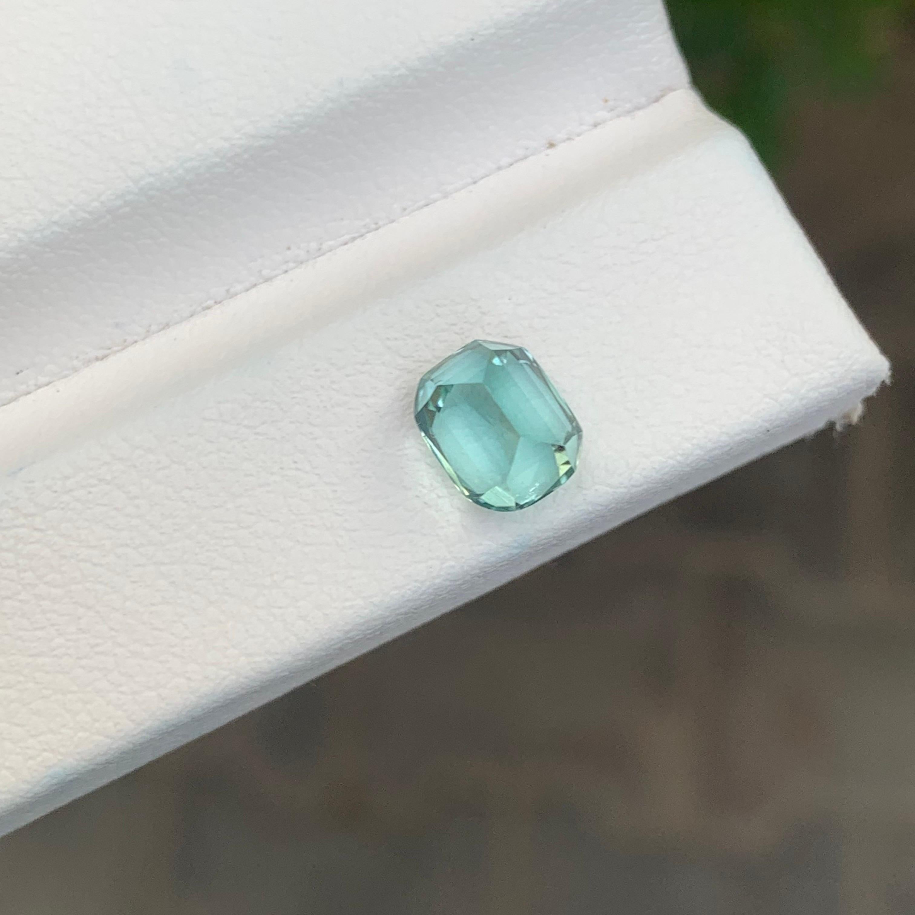 1.80 Carat Natural Seafoam Tourmaline Cushion Shape loose Gemstone For Sale 4
