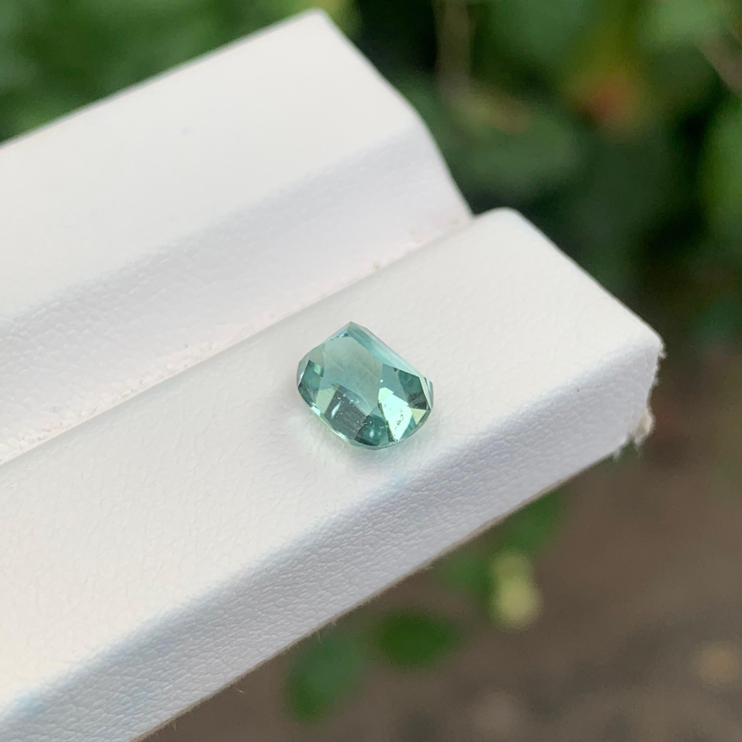 1.80 Carat Natural Seafoam Tourmaline Cushion Shape loose Gemstone For Sale 8
