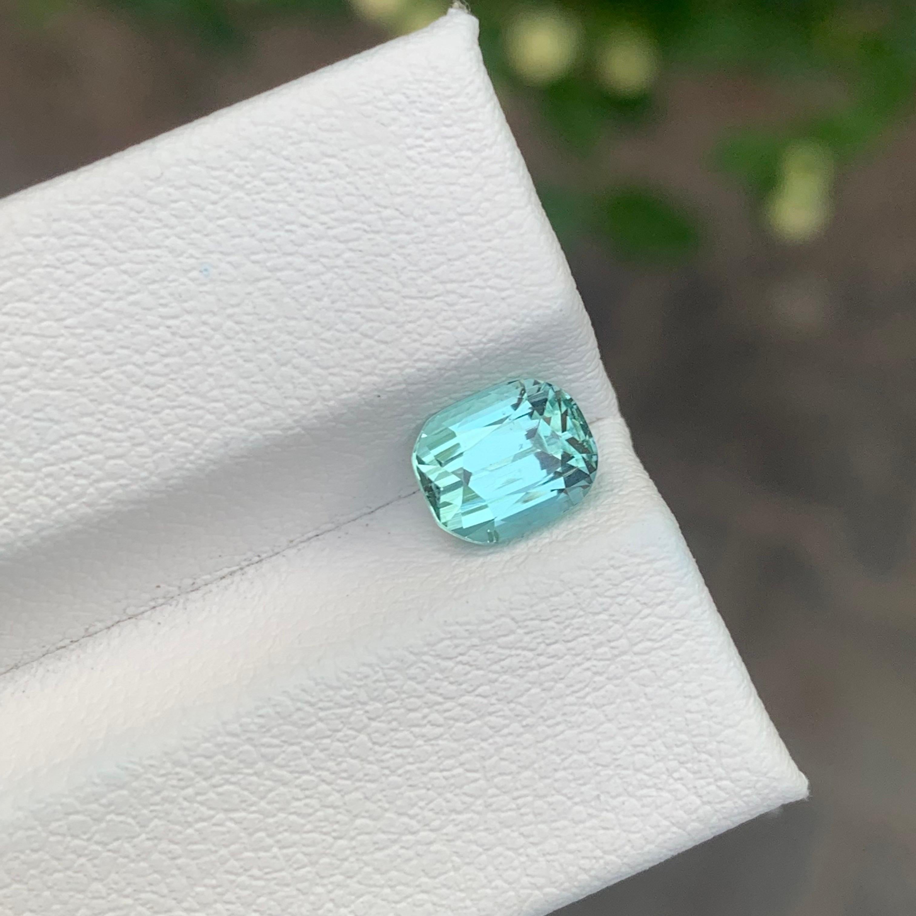1.80 Carat Natural Seafoam Tourmaline Cushion Shape loose Gemstone In New Condition For Sale In Peshawar, PK
