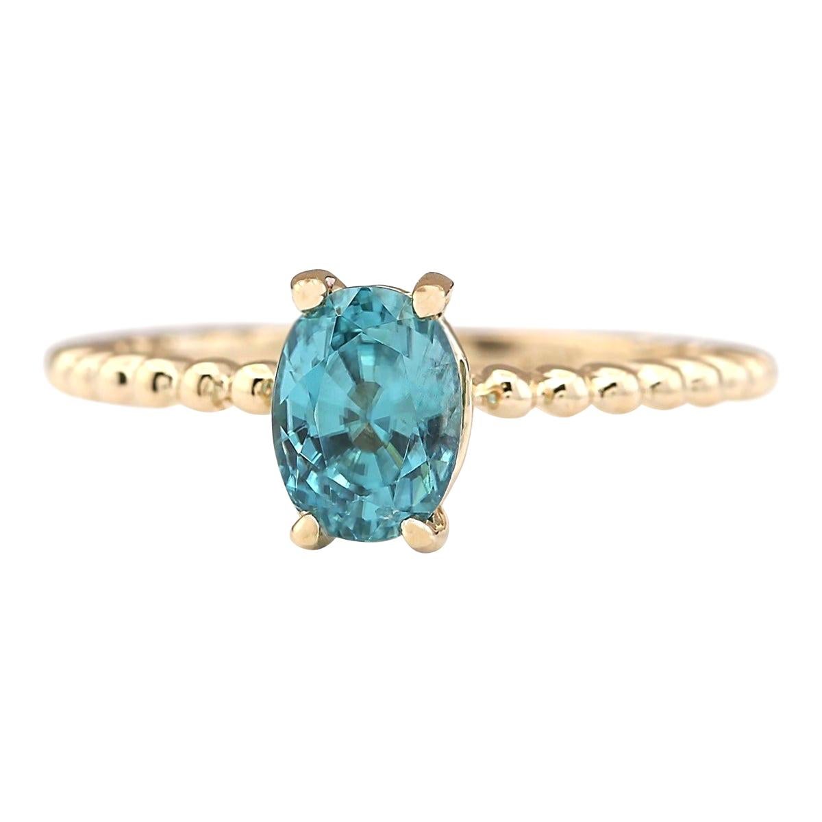 Natural Zircon Ring In 14 Karat Yellow Gold  For Sale
