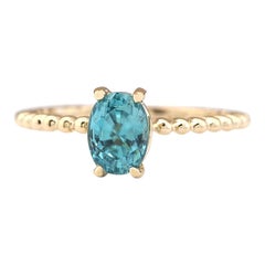 Natural Zircon Ring In 14 Karat Yellow Gold