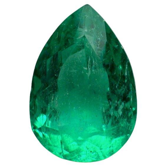 1.80 Carat Pear-Cut Bluish Green Colombian Emerald - May Birthstone Gem