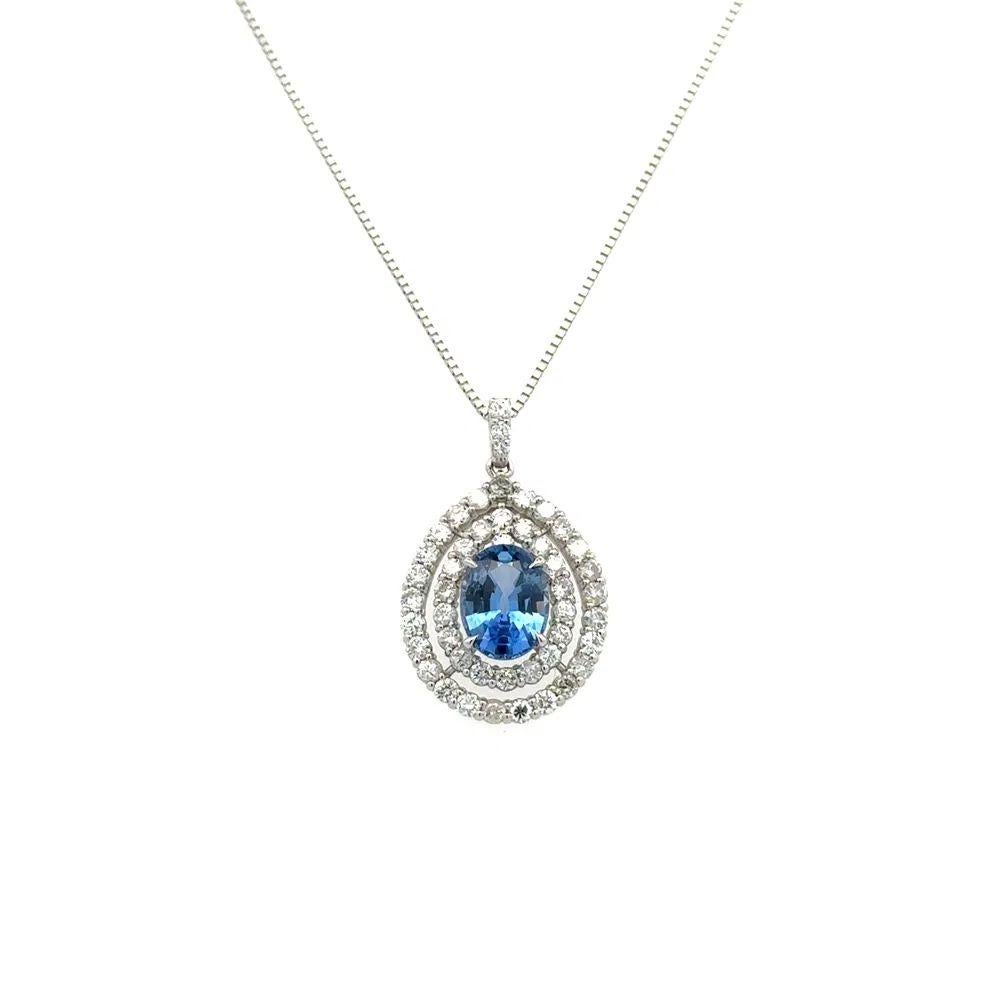 Collana con zaffiro GIA e diamanti da 1,80 carati In condizioni ottime in vendita a Montreal, QC