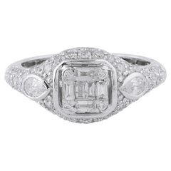1.80 Carat SI Clarity HI Color Baguette Diamond Ring 18 Karat White Gold Jewelry