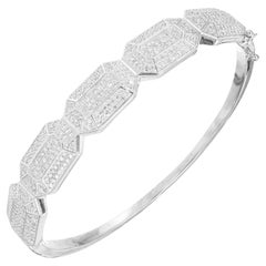 Brazalete de oro blanco con diamante talla única de 1,80 quilates