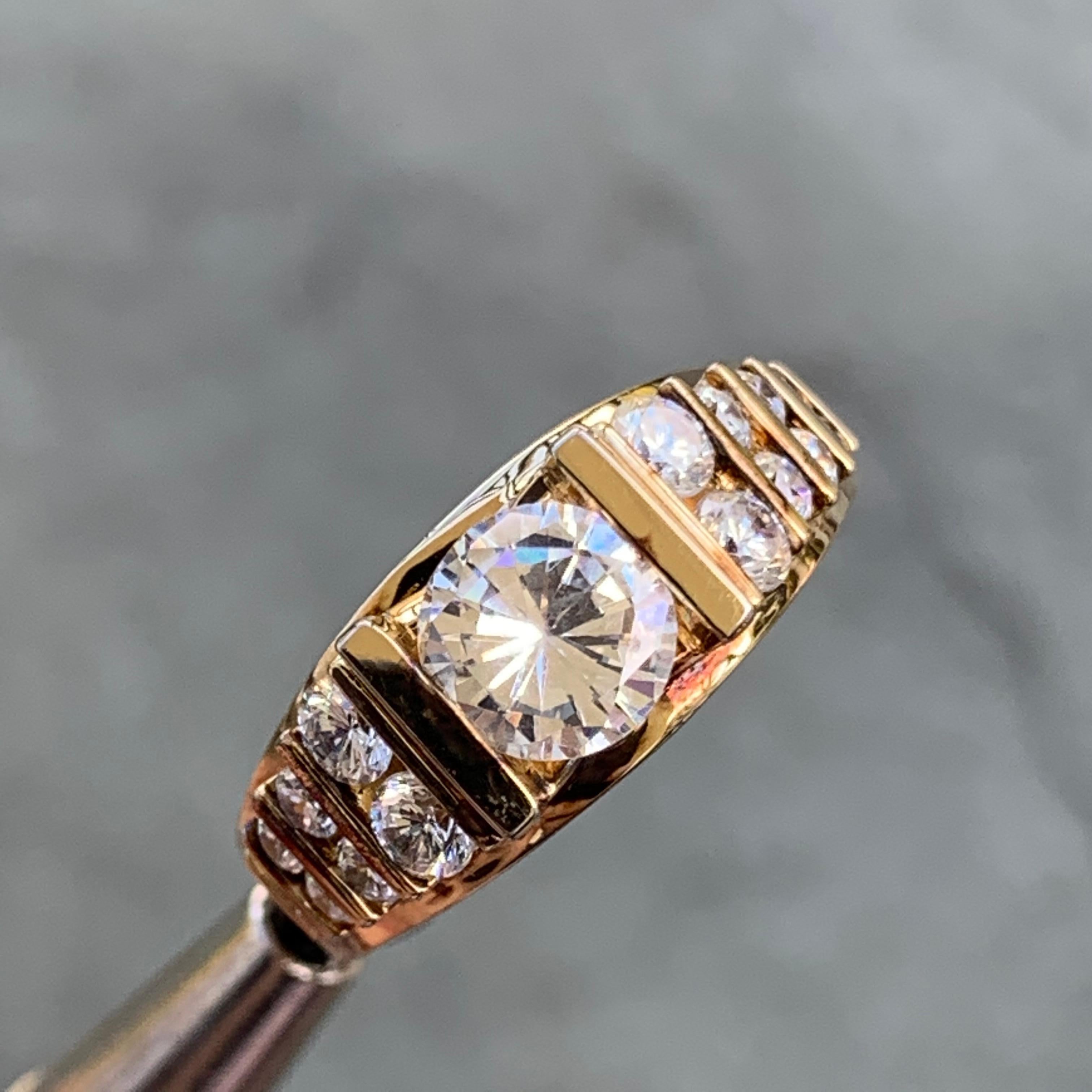 1,80 Karat TW Runder Diamant Verlobung, 10K, Vintage Ben Dannie Original Design (Retro) im Angebot