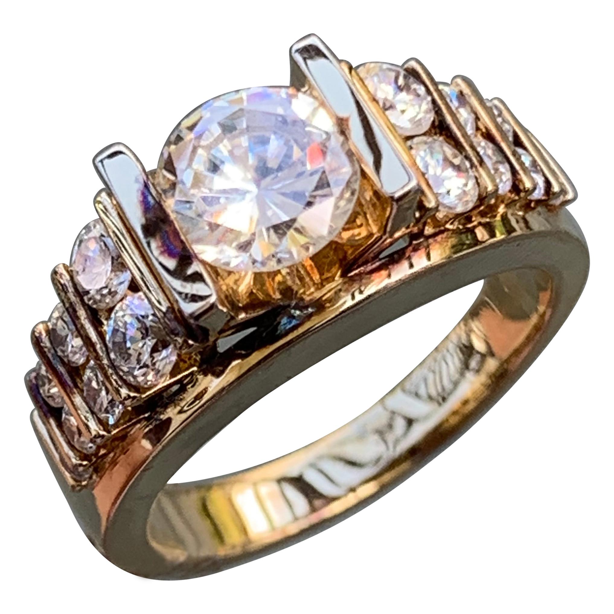 1.80 Carat TW Round Diamond Engagement, 10K, Vintage Ben Dannie Original Design