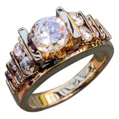 1.80 Carat TW Round Diamond Engagement, 10K, Vintage Ben Dannie Original Design