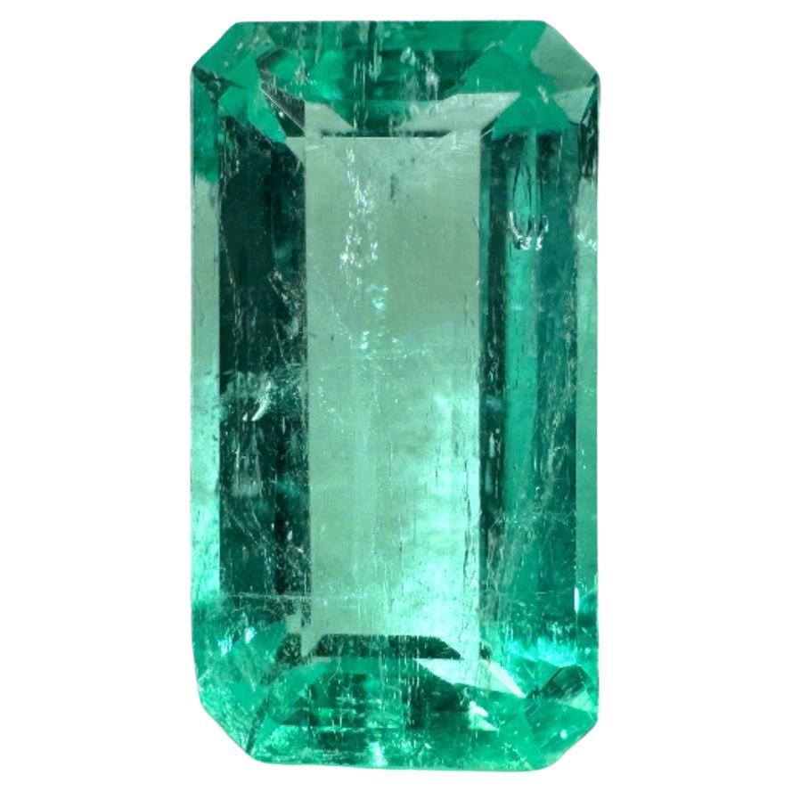 1.80 Carat VVS 10x6 Bluish Green Colombian Emerald - Emerald Cut Muzo Mine