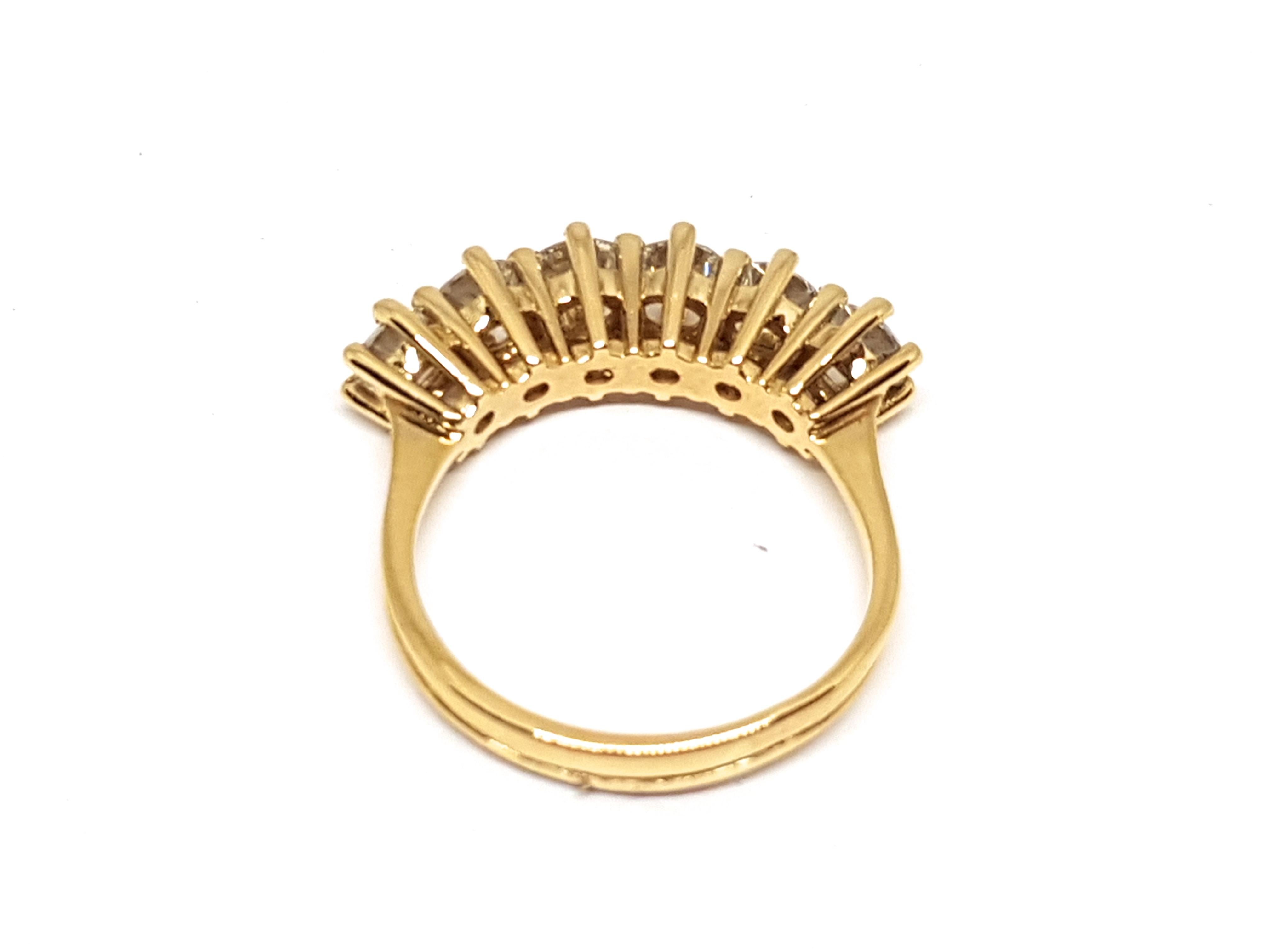 Women's 1.80 Carat Yellow Gold Diamond Memory Ring For Sale