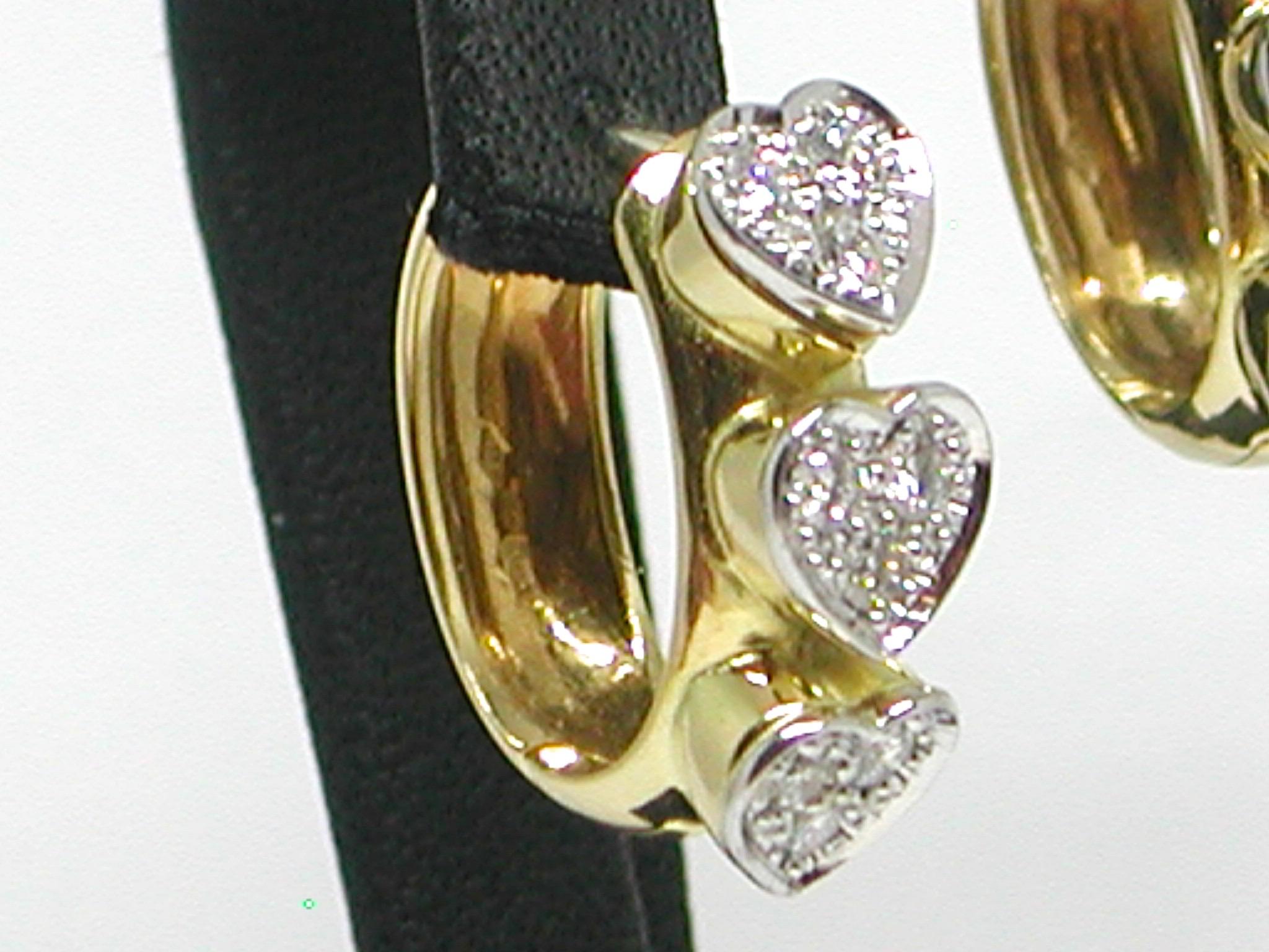 1.80 Carat Yellow White Gold Diamond Earrings In New Condition For Sale In Antwerp, BE
