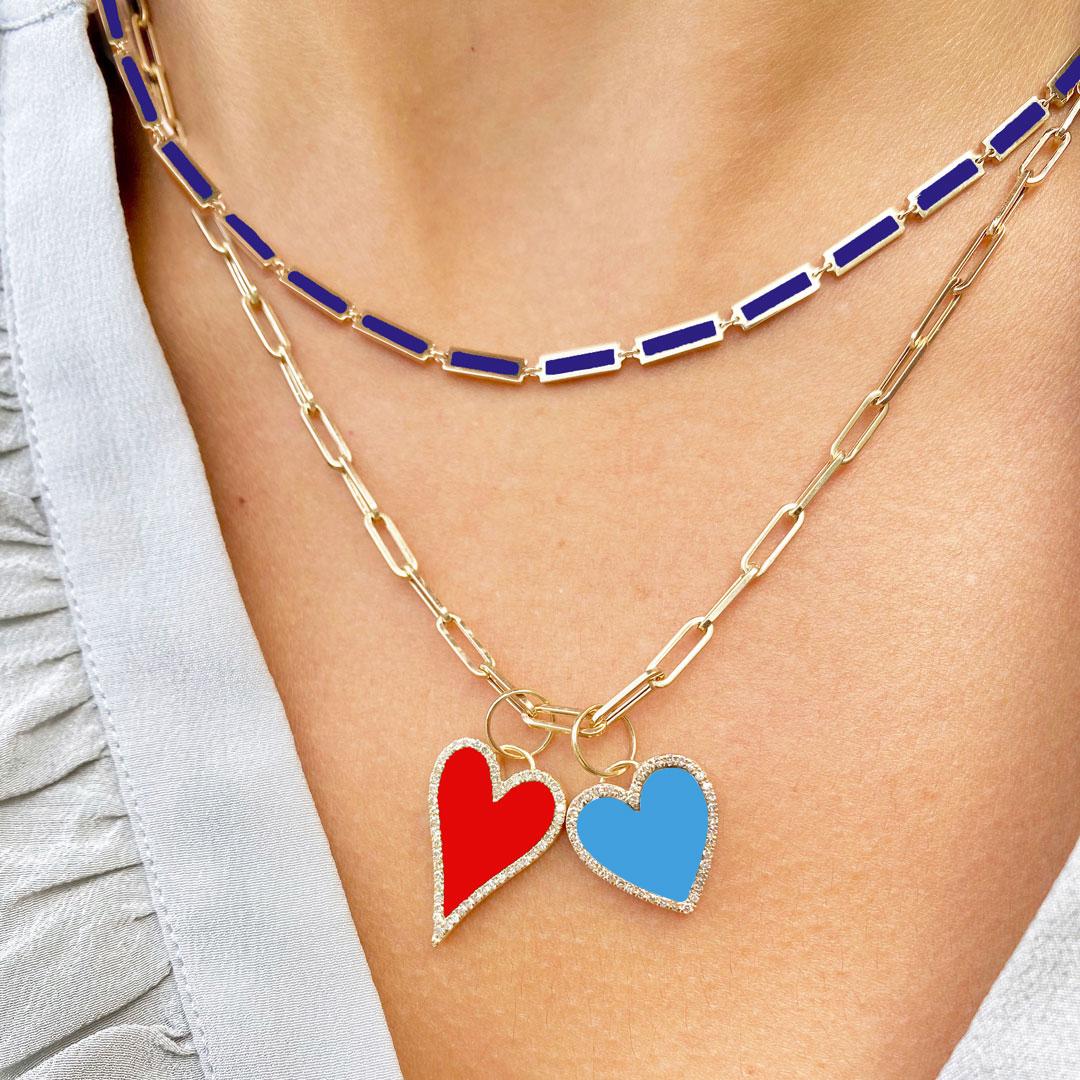 This effortless heart shape charm makes any chain your favorite!

14K Yellow Gold

1 Heart Shape Deep Turquoise at 1.80 Carats

White Diamonds at 0.17 Carats Total

Measuring: 15 x 16 millimeters

Fine one-of-a-kind craftsmanship meets incredible