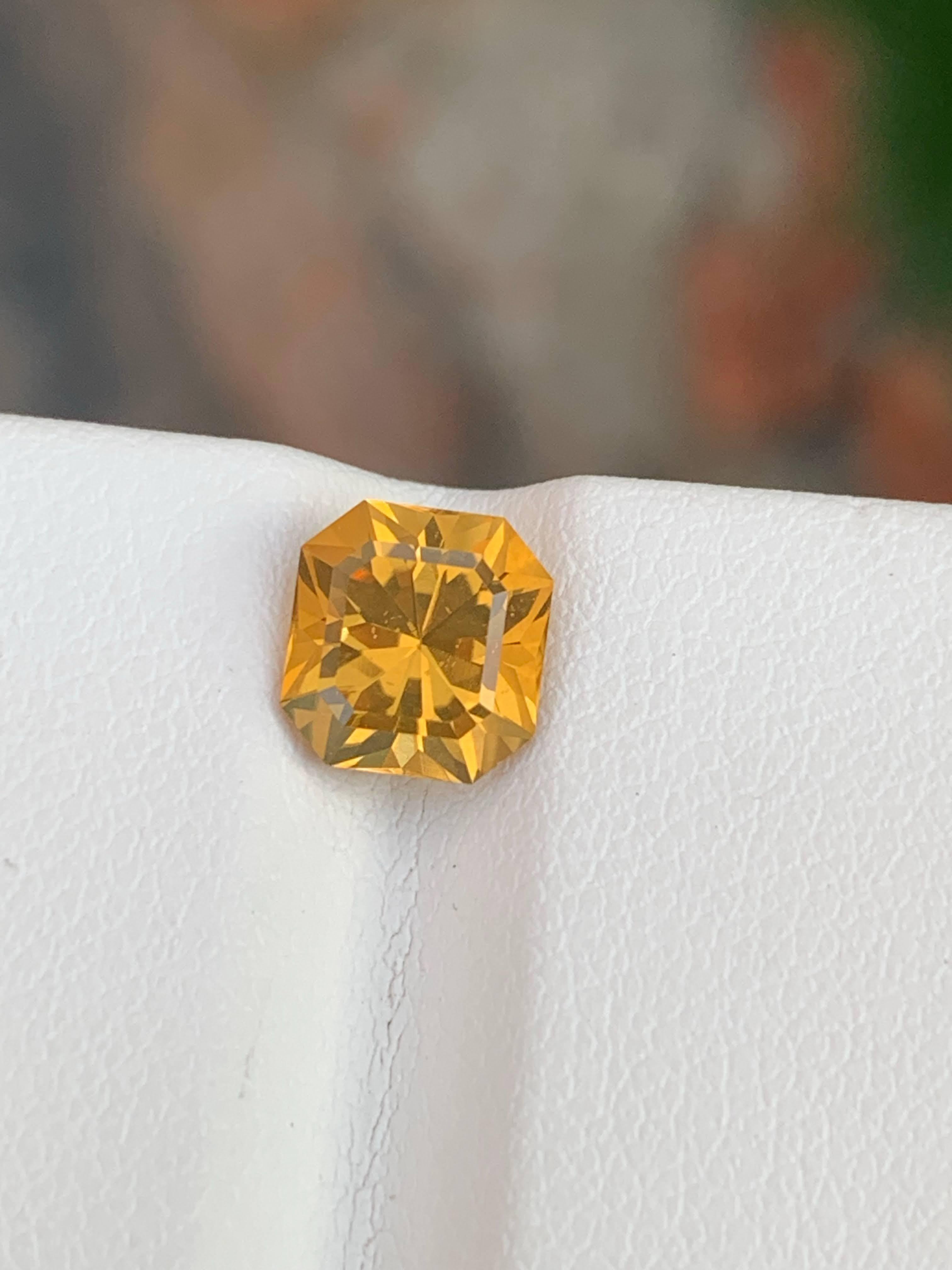 1.80 Karat Citrin Stein benutzerdefinierte Präzisionsschliff natürlichen brasilianischen Edelstein (Achteckschliff) im Angebot