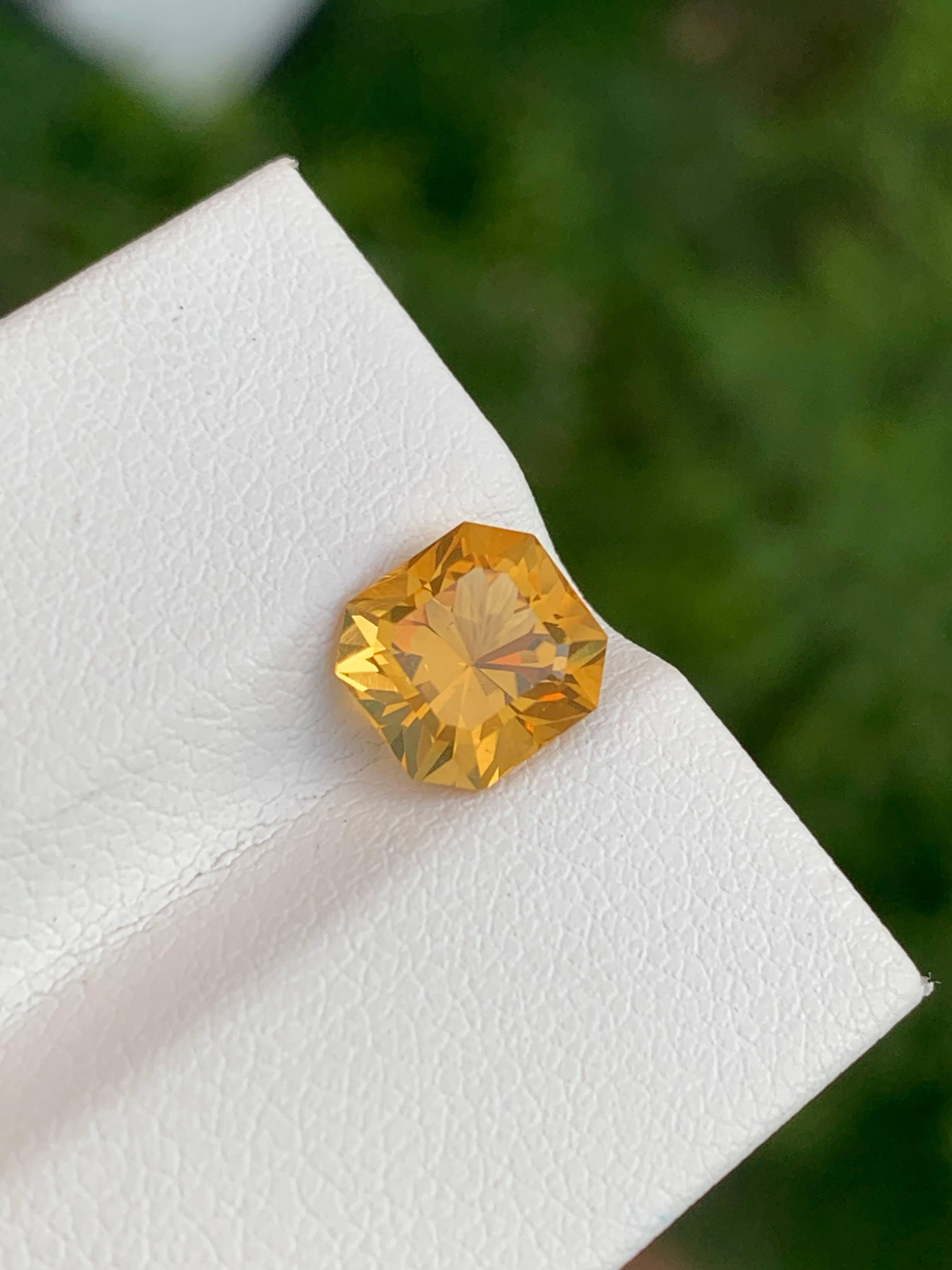 1.80 Karat Citrin Stein benutzerdefinierte Präzisionsschliff natürlichen brasilianischen Edelstein für Damen oder Herren im Angebot
