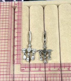 1.80 Carats Mixed Shape Diamonds 18K Gold Earrings