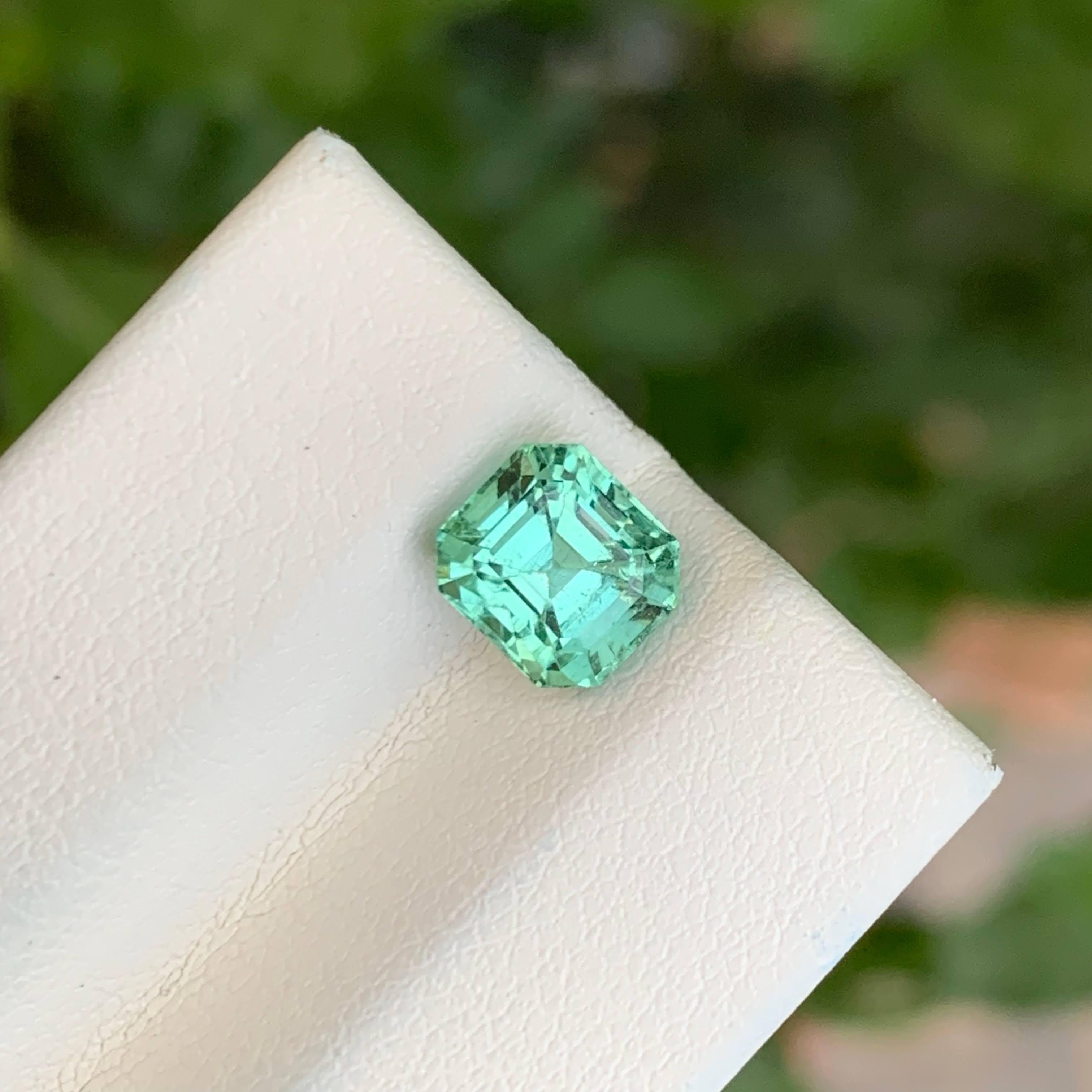 Taglio Asscher 1,80 carati di tormalina mare taglio Asscher Gemma afgana in vendita