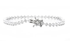 Bracelet en or blanc massif 14 carats et diamants naturels étonnants de 1,80 carat