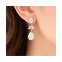1,80 Karat Naturdiamant-Baumel-Ohrringe 14k Weißgold-Schmuck