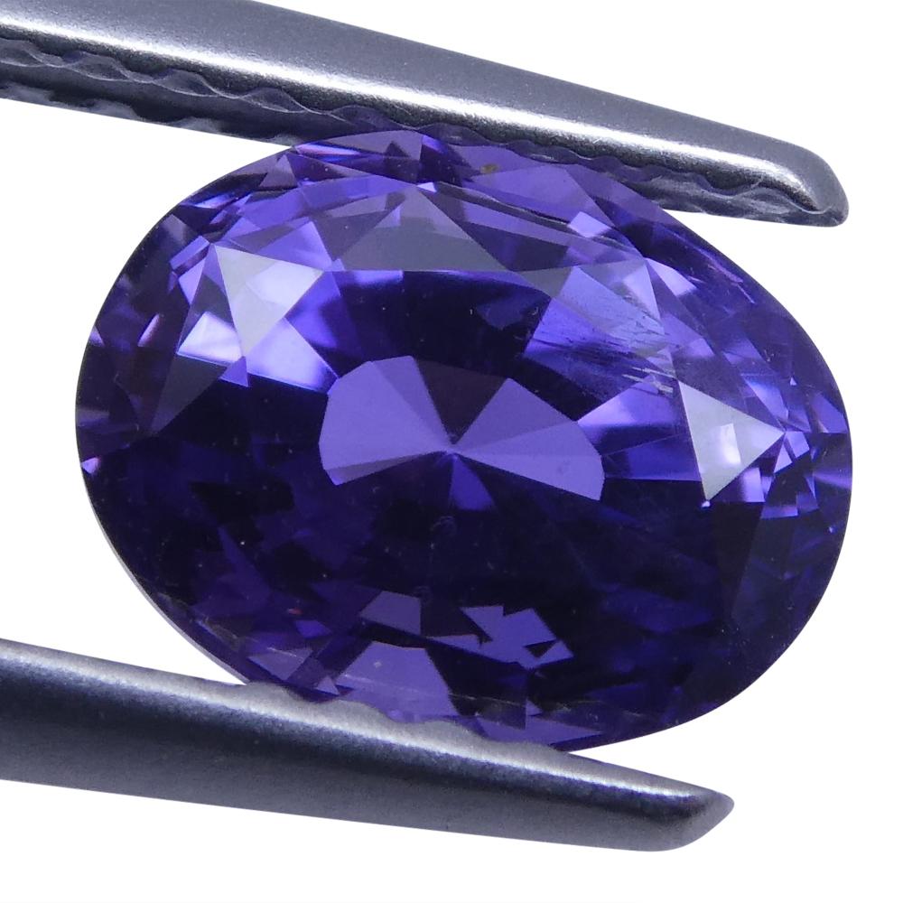 1.80 Ct Purple Sapphire Oval GIA Certified Unheated, Sri Lanka For Sale 1