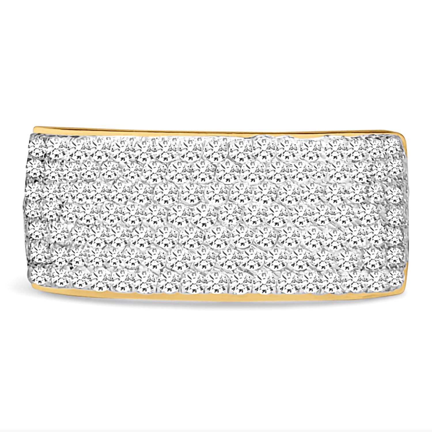 Round Cut 1.80 Carat Certified Diamond Fashion Band in 14 Karat Yellow Gold Ring For Sale