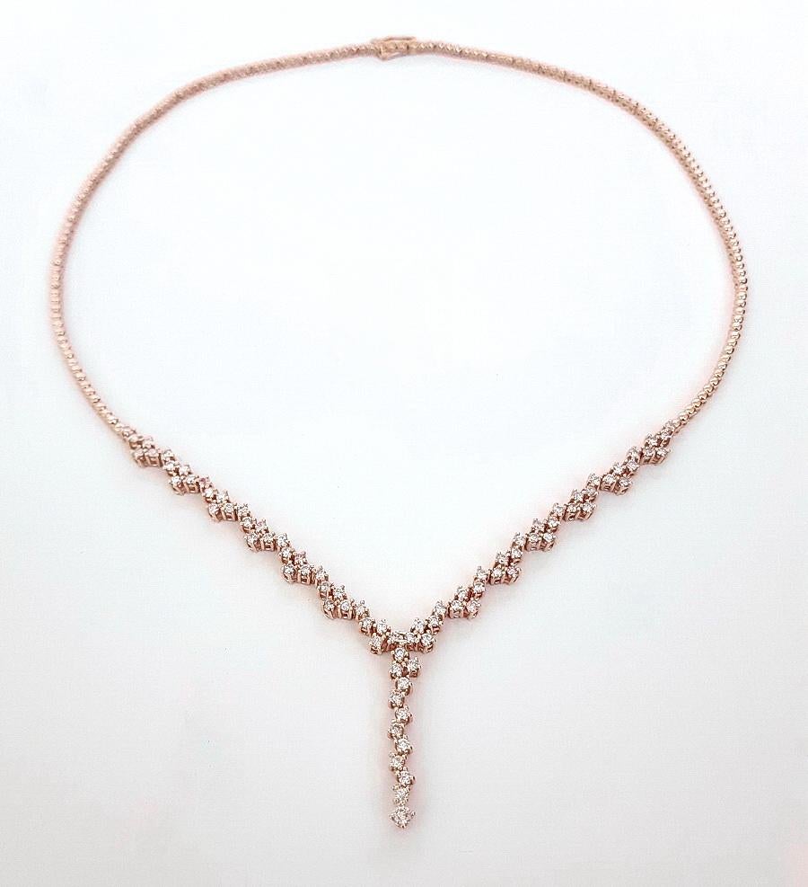 NO RESERVE IGI zertifiziert 1,80ct Runde Fancy Pink Diamond Halskette 14K Rose Gold im Zustand „Neu“ im Angebot in Ramat Gan, IL