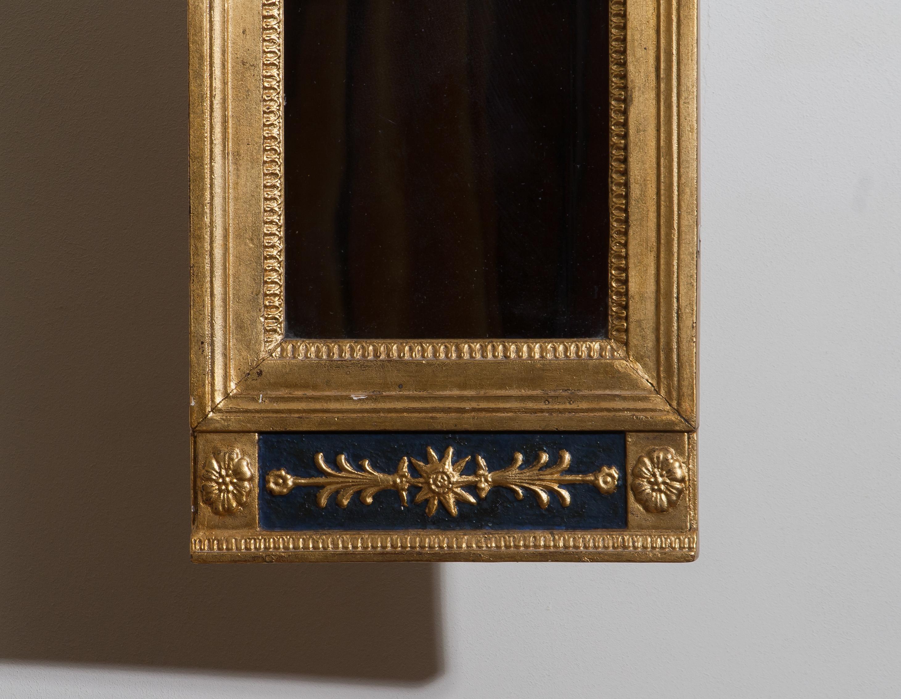 Early 19th Century 1800, Antique France Gilded or Panted Empire Mirror with Decoration