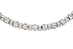 18.00 Carat Bezel Set Round Cut Diamond Riviera Necklace