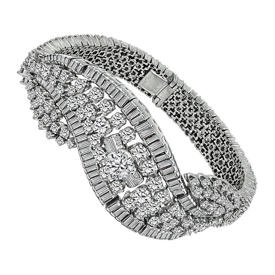 Bracelet en platine avec diamant de 18,00 carats