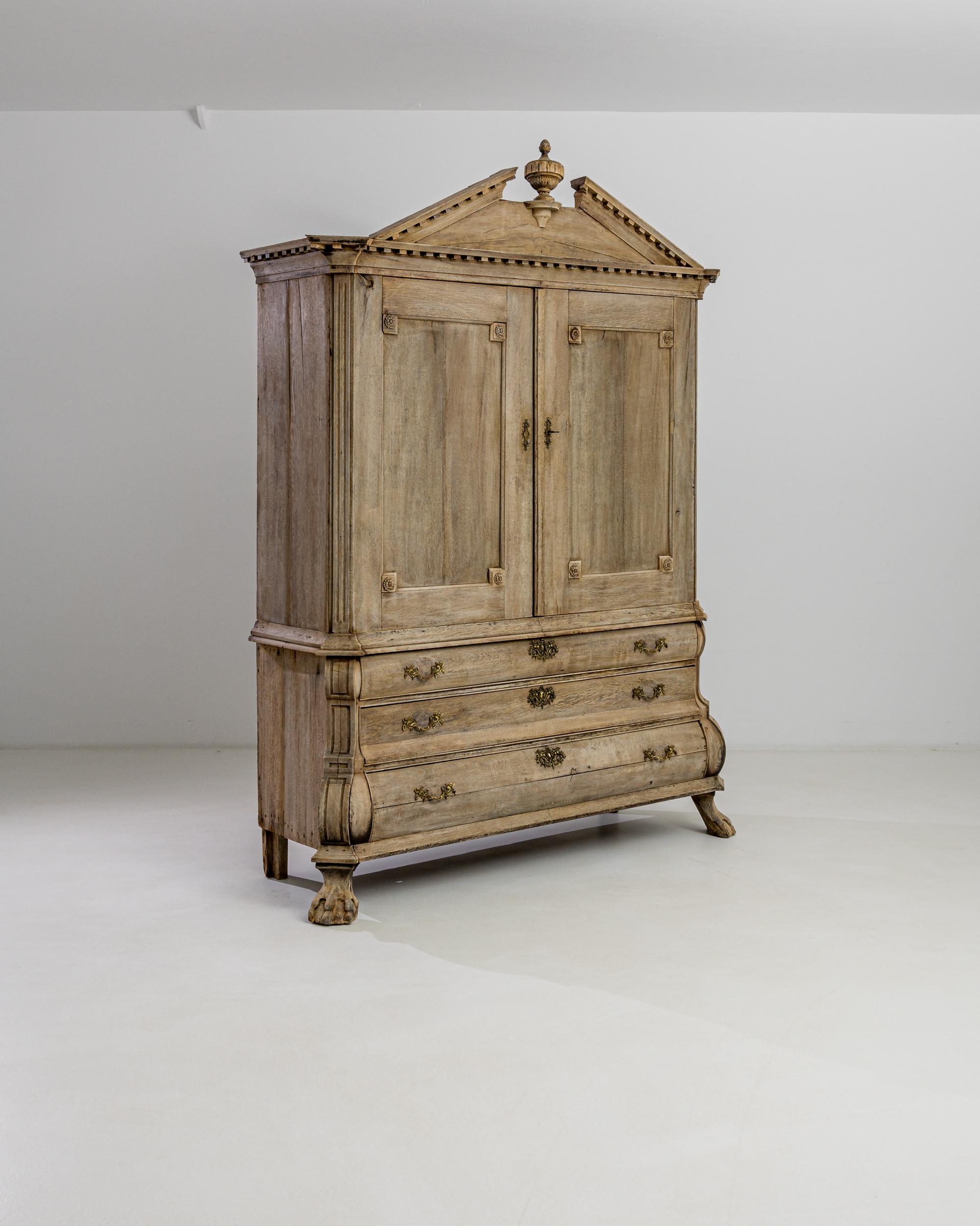 Neoclassical 1800 Dutch Bleached Oak Cabinet