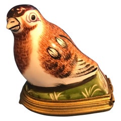 1800 Porcelain Bonbonniere of a Painted Bird